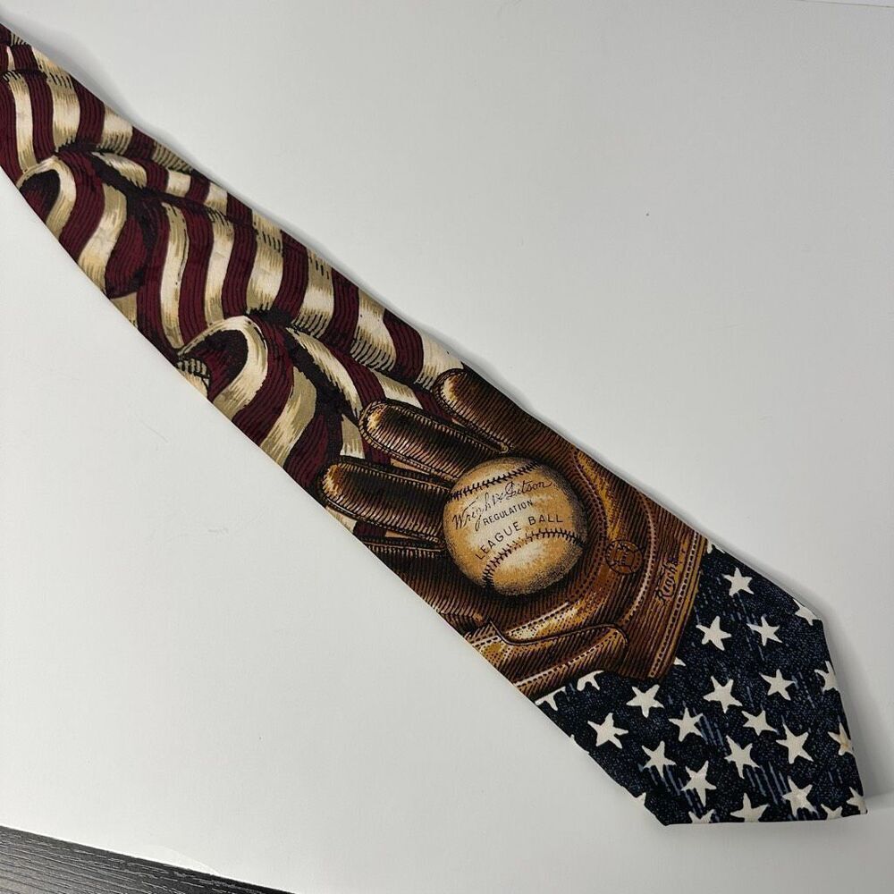 Tango By Max Raab Silk Tie American Series All American Baseball